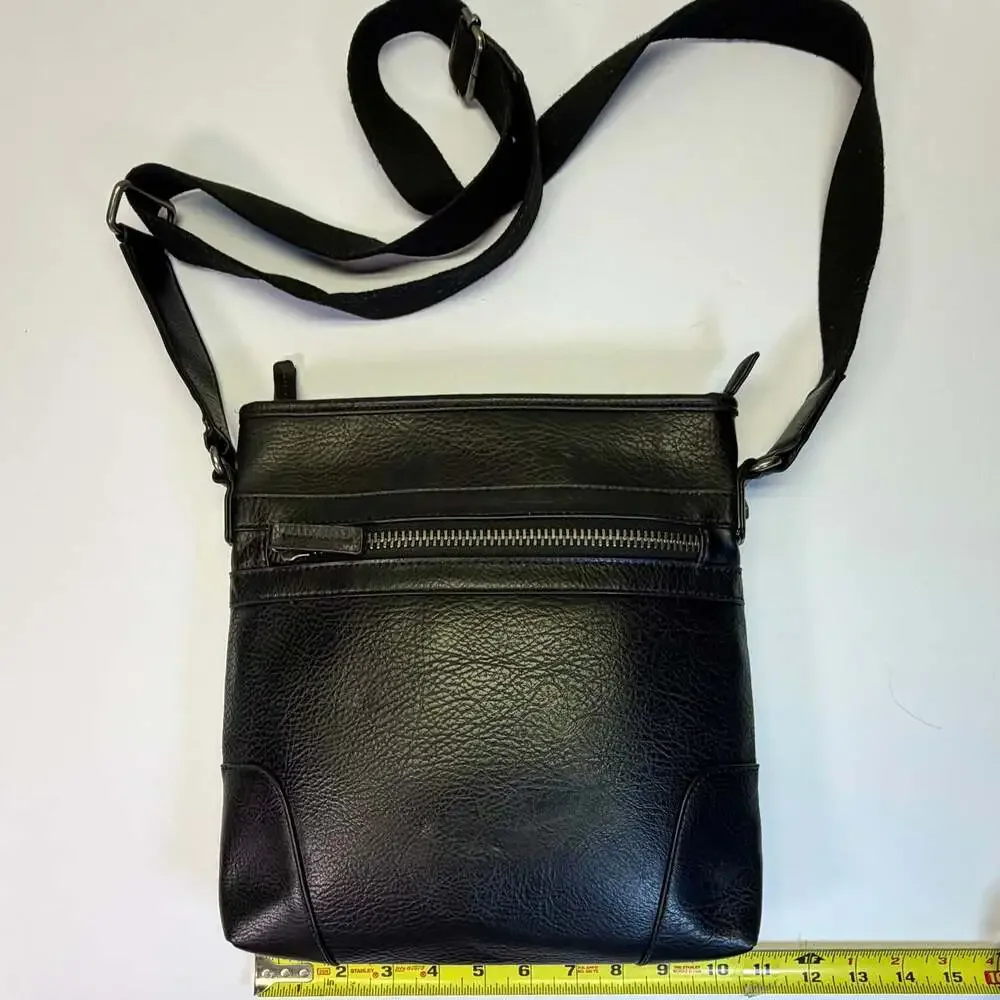 Aldo Black Leather Messenger Bag